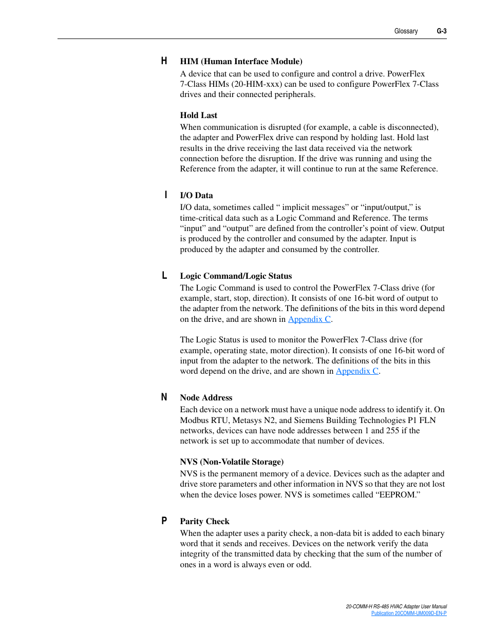 Rockwell Automation 20-COMM-H RS485 HVAC Adapter FRN 2.xxx User Manual | Page 93 / 100