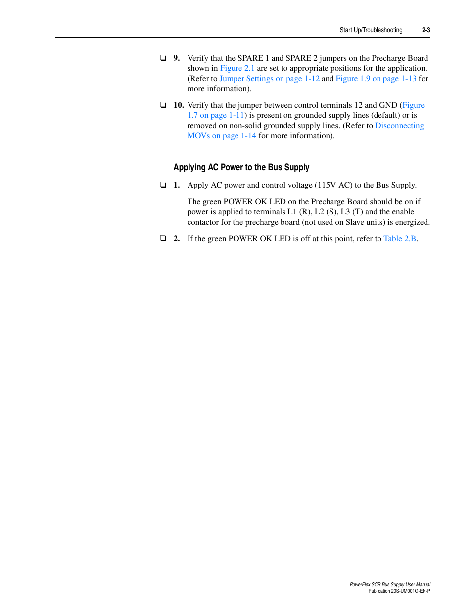 Applying ac power to the bus supply | Rockwell Automation 20G PowerFlex SCR Bus Supply User Manual | Page 37 / 68