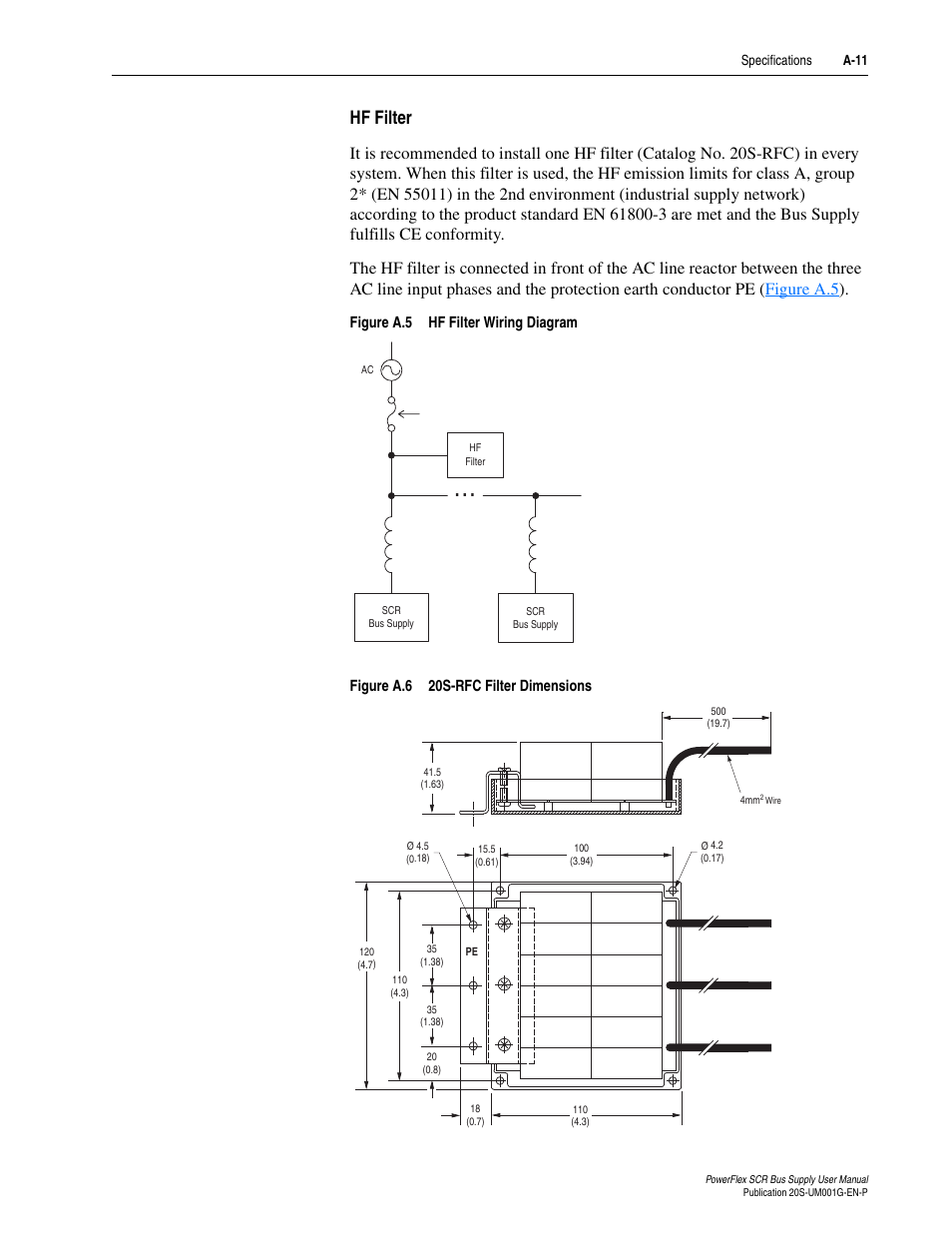 Hf filter, A-11 | Rockwell Automation 20G PowerFlex SCR Bus Supply User Manual | Page 53 / 68