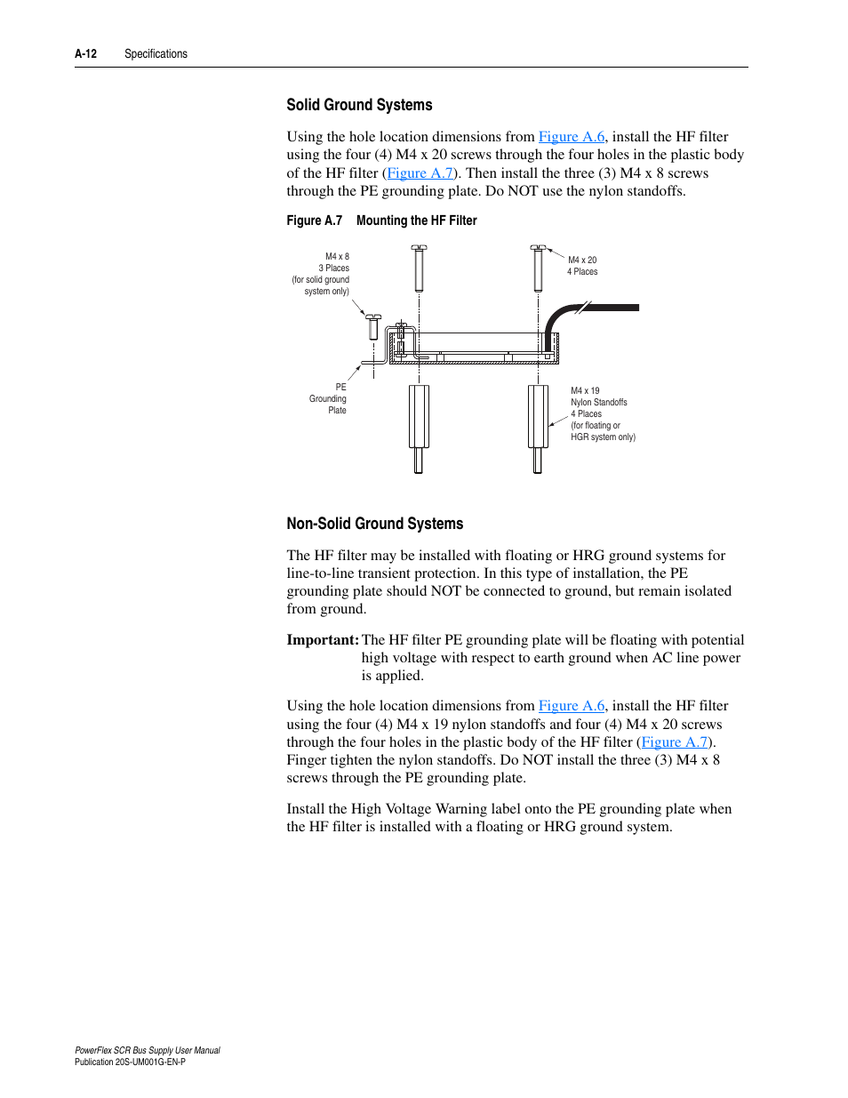 Solid ground systems, Non-solid ground systems, A-12 a-12 | Rockwell Automation 20G PowerFlex SCR Bus Supply User Manual | Page 54 / 68