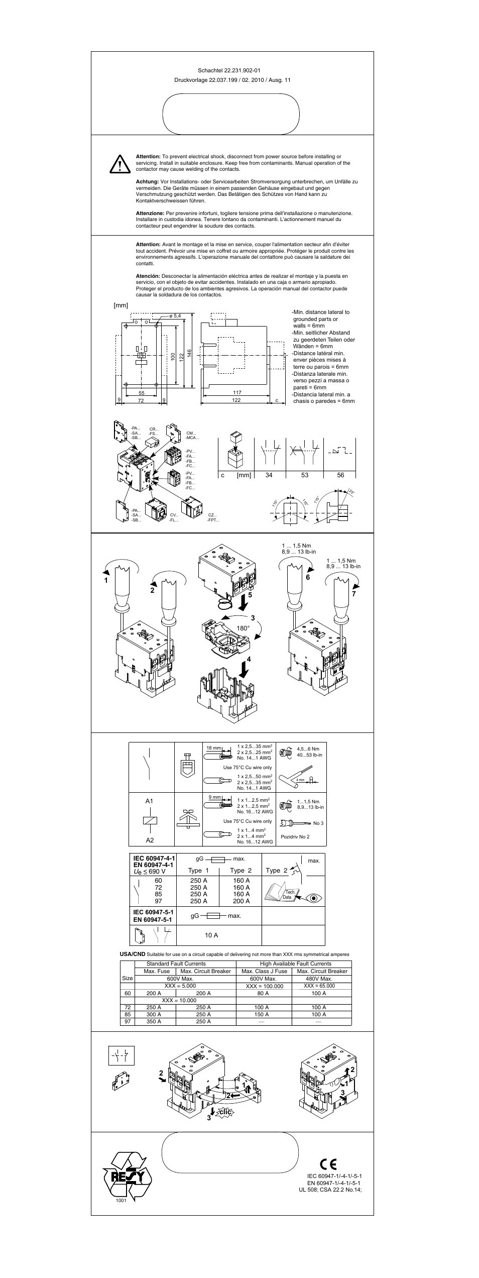 Rockwell Automation 100-Cxx Contactors 100-C60...97  Box User Manual | 1 page