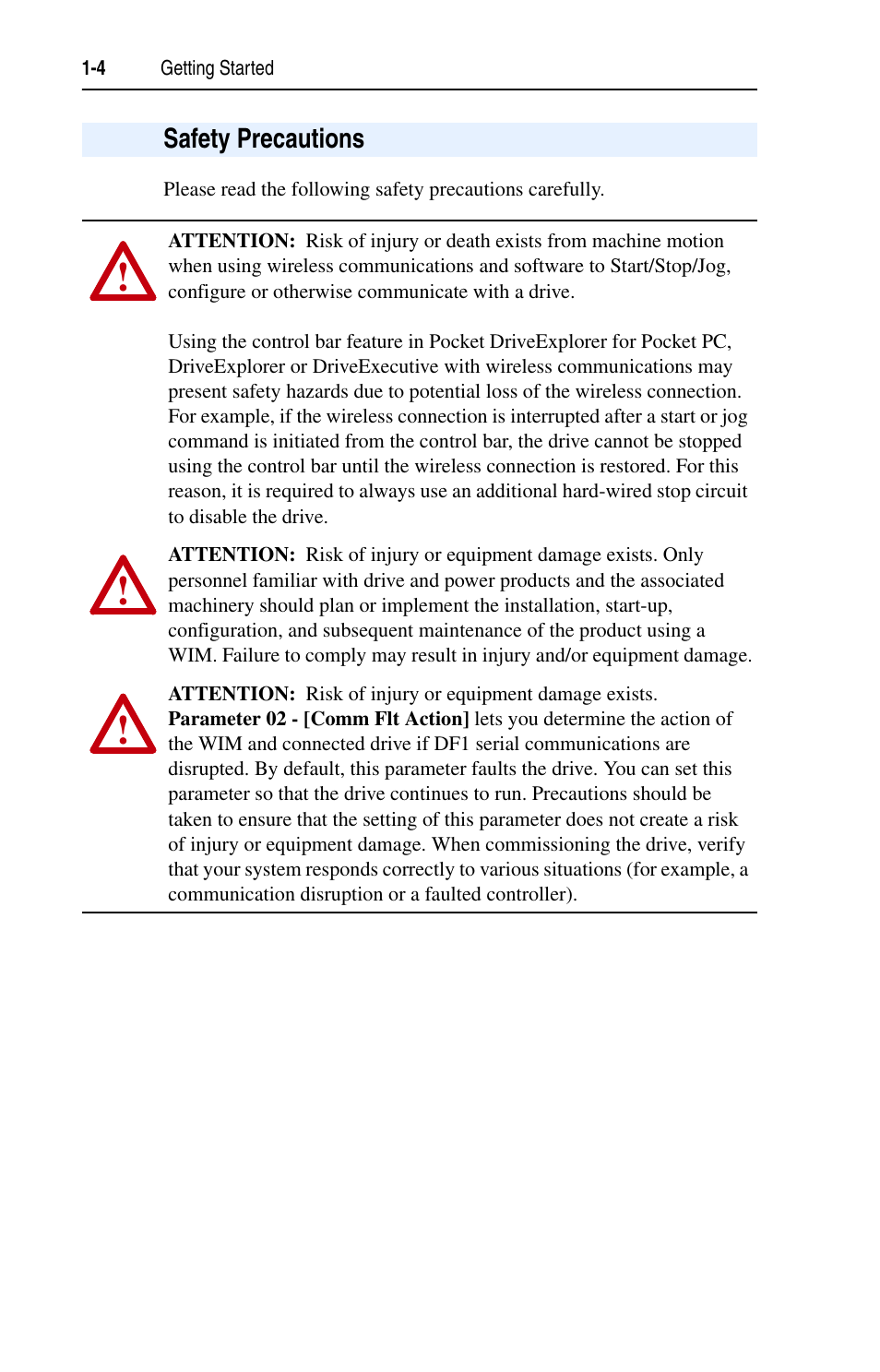 Safety precautions, Safety precautions -4 | Rockwell Automation 22-WIM-N1 DSI Wireless Interface Module User Manual | Page 14 / 100