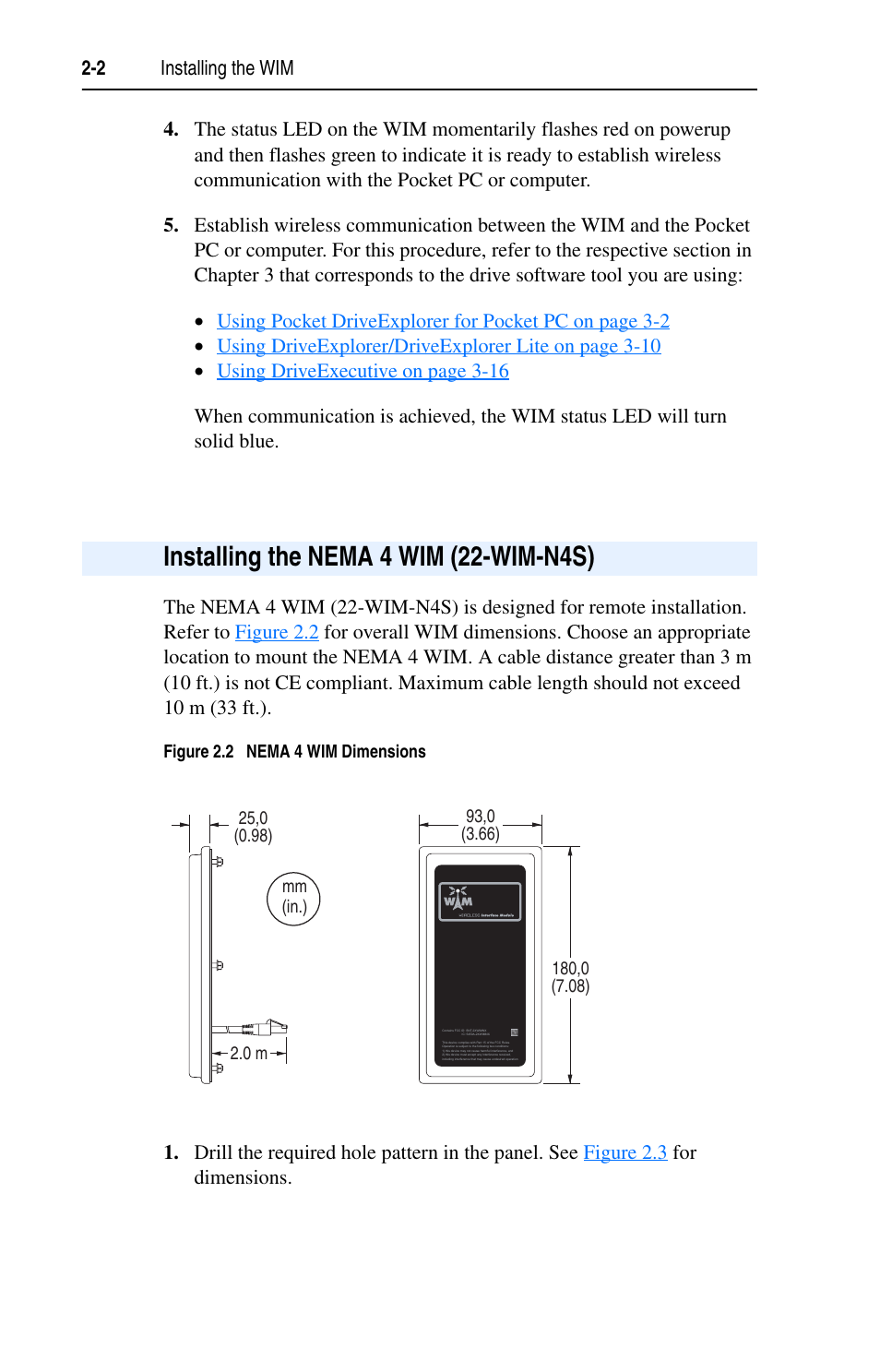 Installing the nema 4 wim (22-wim-n4s), Installing the nema 4 wim (22-wim-n4s) -2, Installing the nema | Rockwell Automation 22-WIM-N1 DSI Wireless Interface Module User Manual | Page 18 / 100