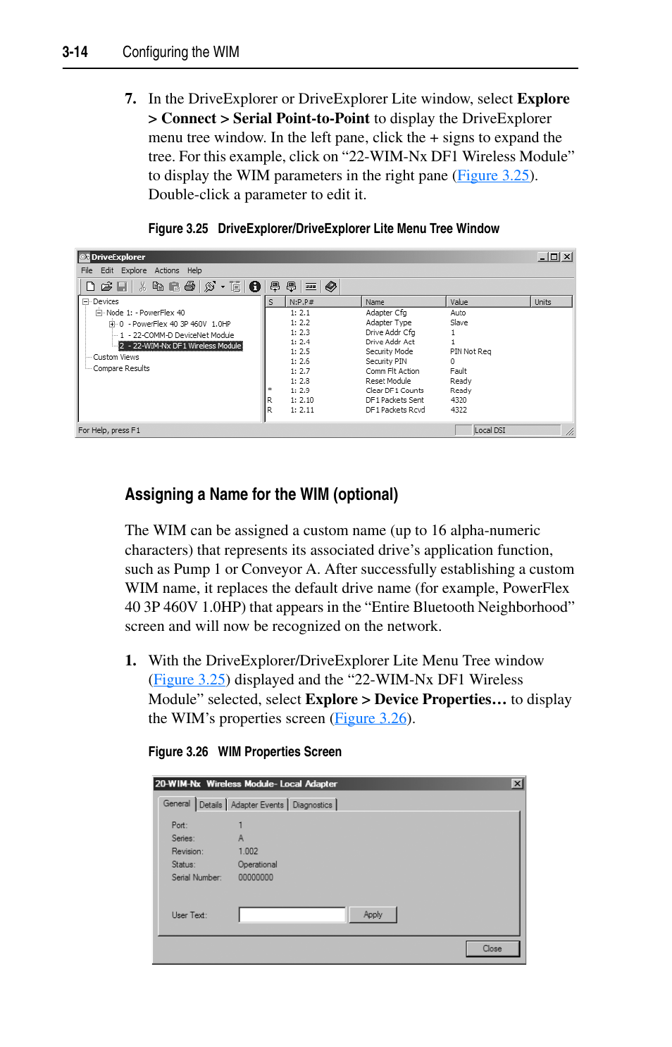 Assigning a name for the wim (optional) | Rockwell Automation 22-WIM-N1 DSI Wireless Interface Module User Manual | Page 34 / 100