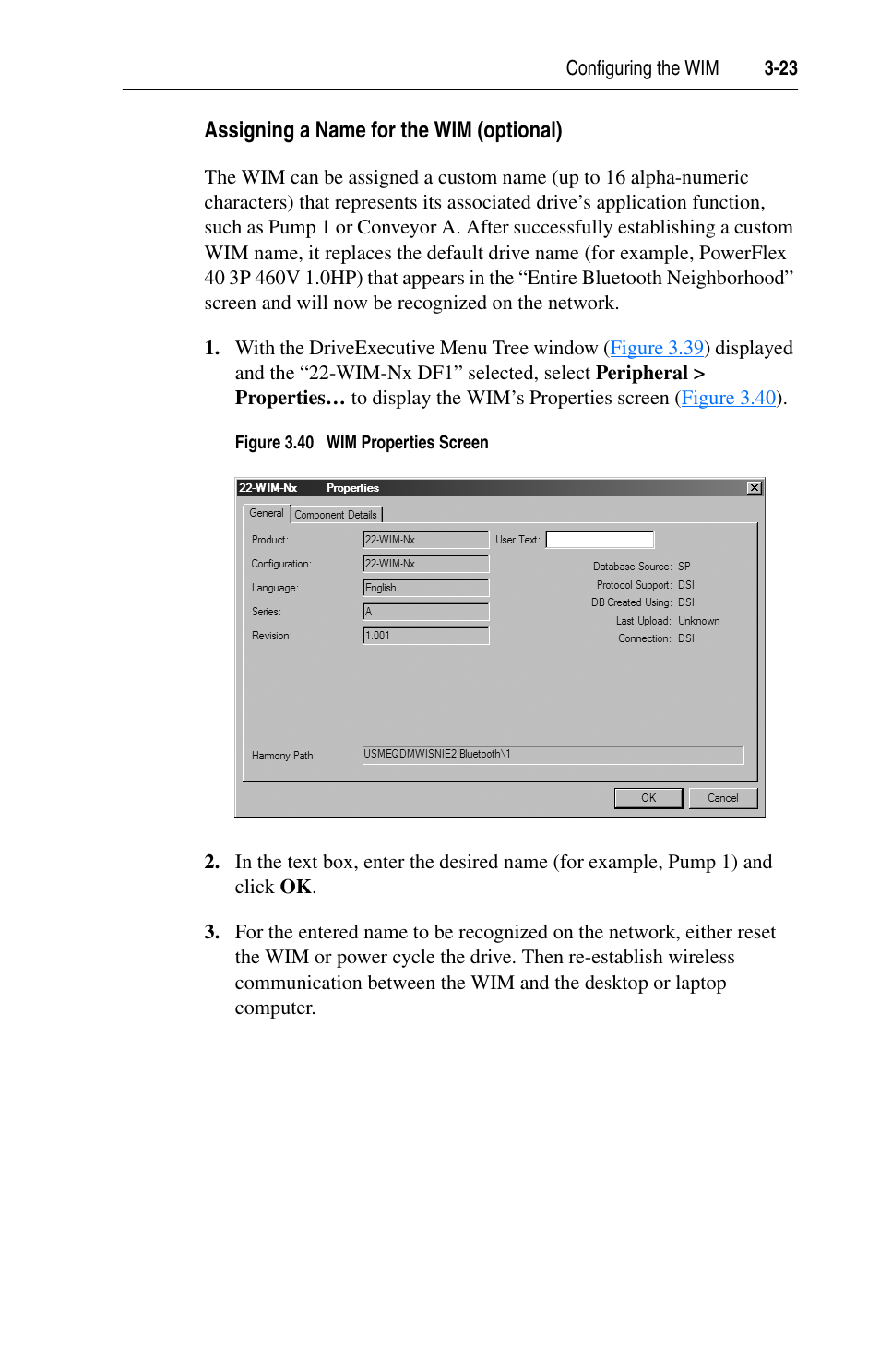 Assigning a name for the wim (optional) | Rockwell Automation 22-WIM-N1 DSI Wireless Interface Module User Manual | Page 43 / 100