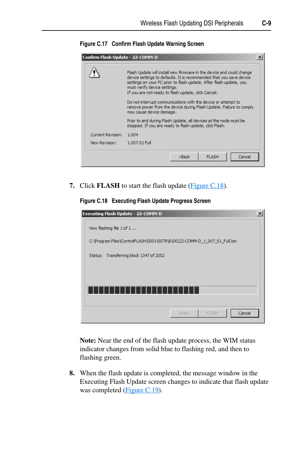 Rning screen, Figure c.17, Appears | Rockwell Automation 22-WIM-N1 DSI Wireless Interface Module User Manual | Page 67 / 100