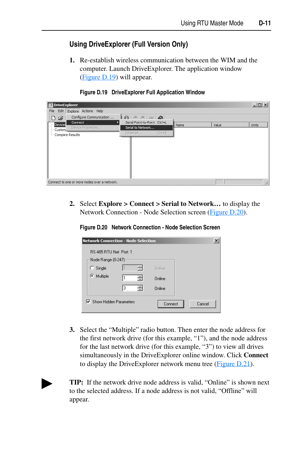 Using driveexplorer (full version only) | Rockwell Automation 22-WIM-N1 DSI Wireless Interface Module User Manual | Page 85 / 100
