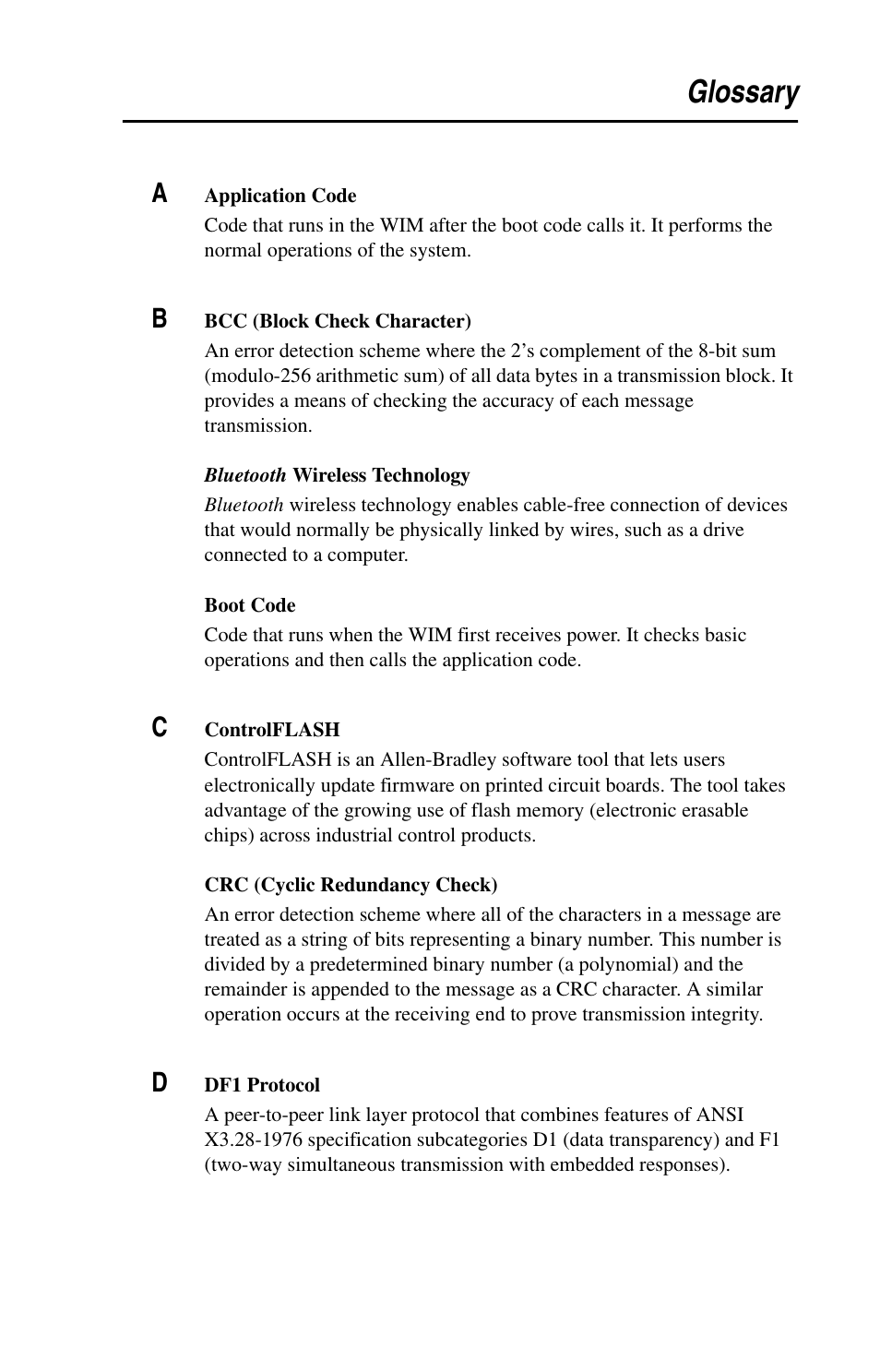 Glossary | Rockwell Automation 22-WIM-N1 DSI Wireless Interface Module User Manual | Page 89 / 100