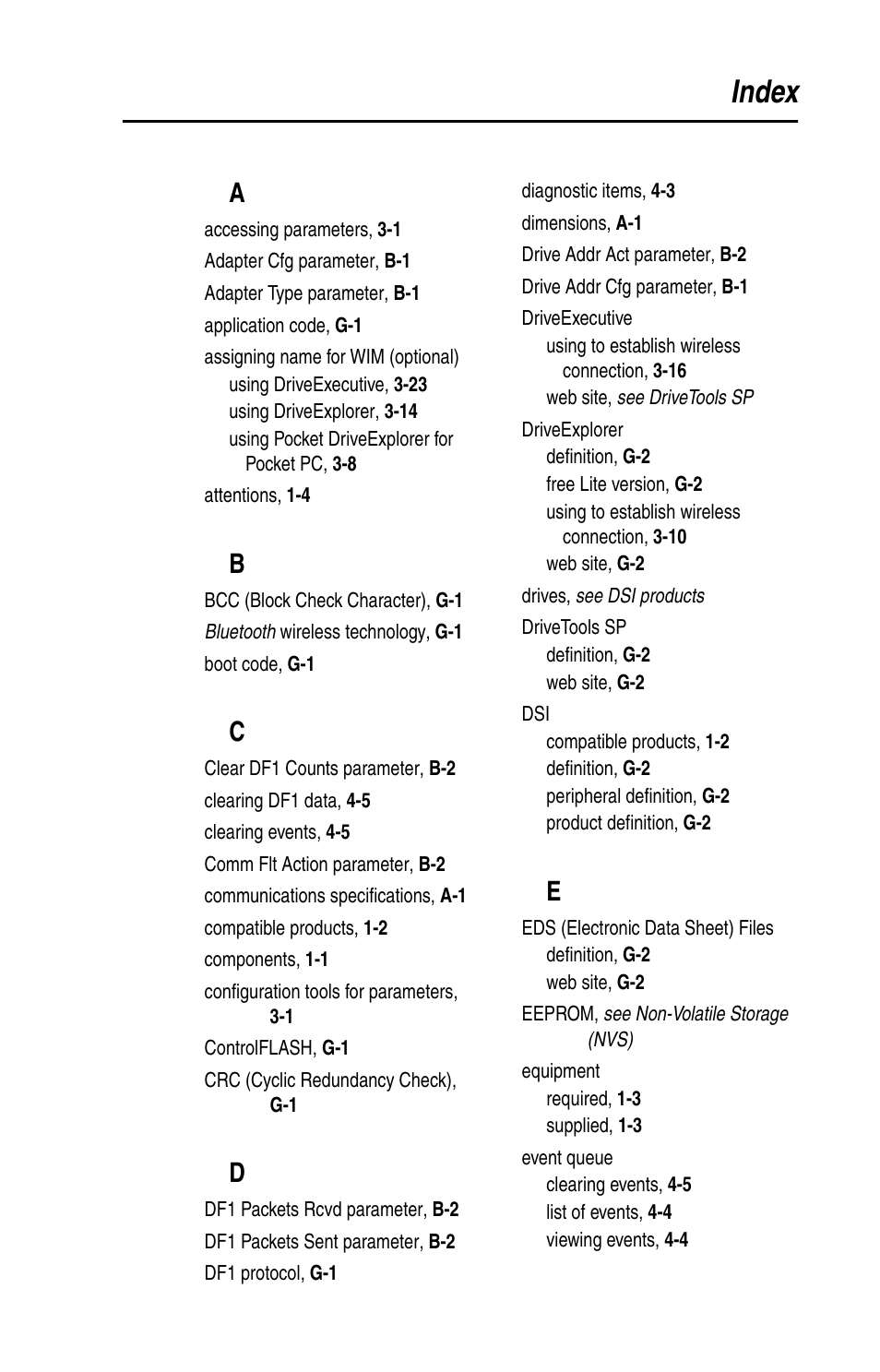 Index | Rockwell Automation 22-WIM-N1 DSI Wireless Interface Module User Manual | Page 93 / 100