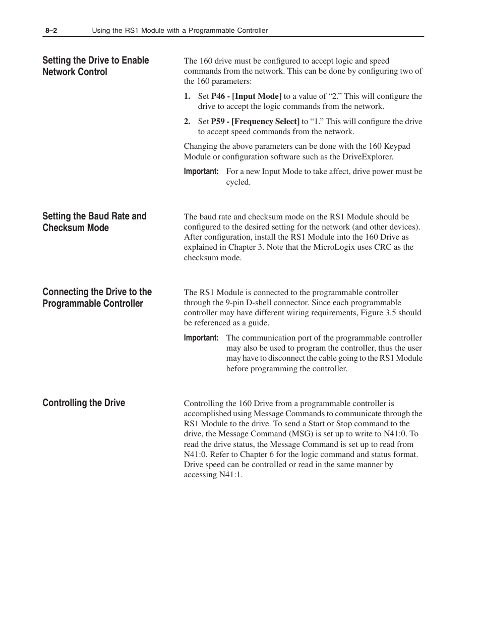 Rockwell Automation 160 RSI SERIAL COMM MODULE User Manual | Page 34 / 50