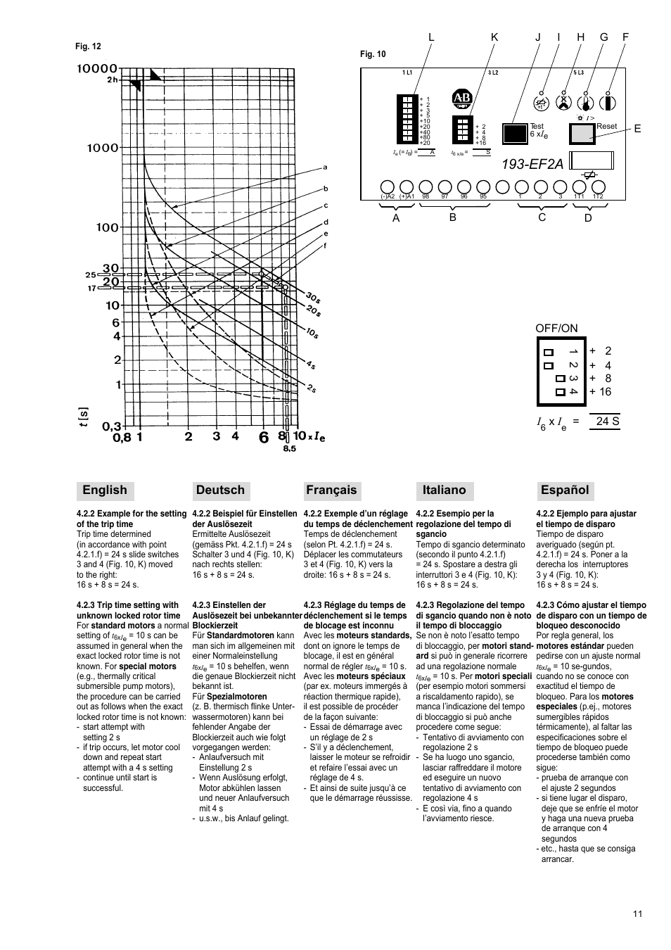 Ef2a, English deutsch français italiano español | Rockwell Automation 193-EF Electronic Motor Protection Relay User Manual | Page 11 / 16