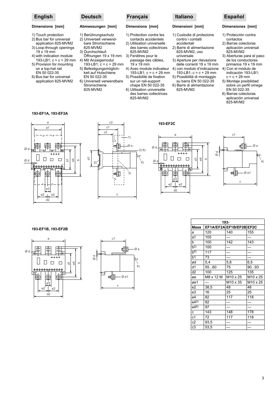 English deutsch français italiano español | Rockwell Automation 193-EF Electronic Motor Protection Relay User Manual | Page 3 / 16