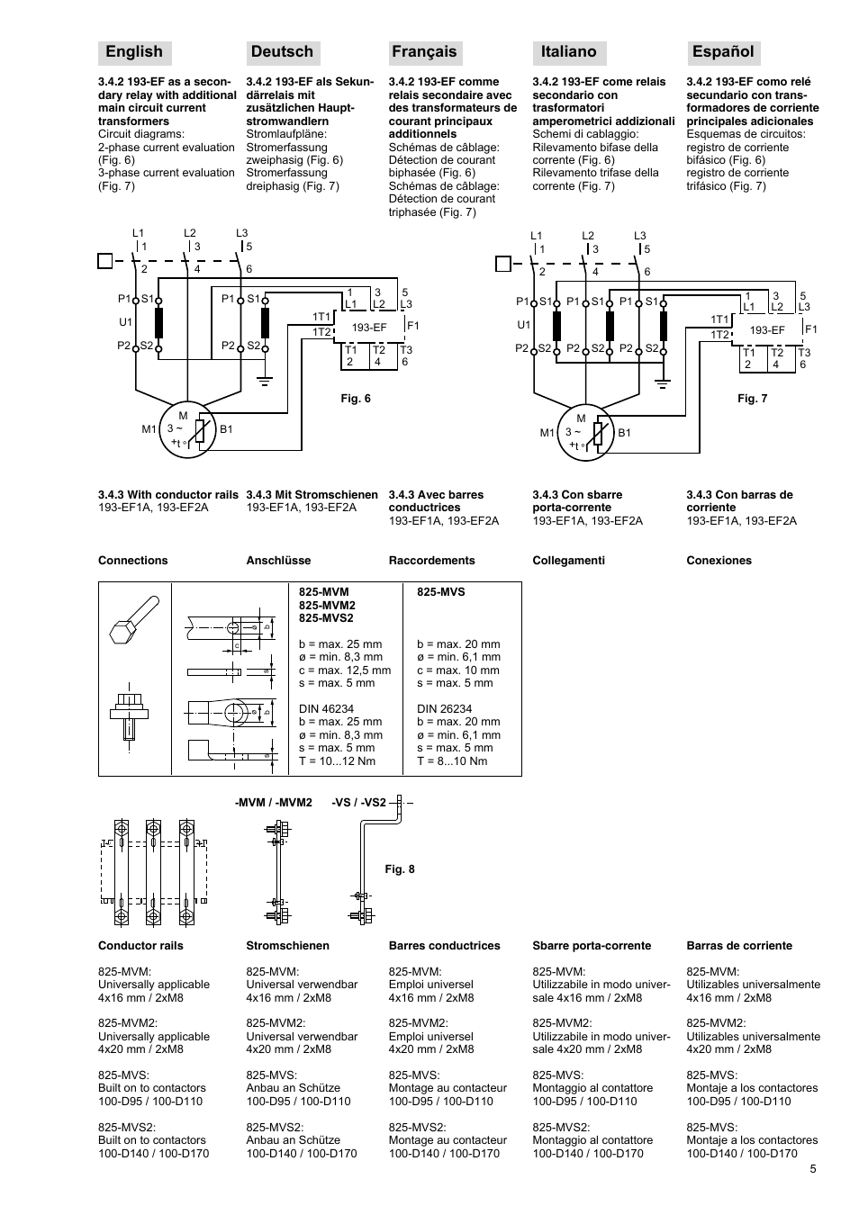 English deutsch français italiano español | Rockwell Automation 193-EF Electronic Motor Protection Relay User Manual | Page 5 / 16