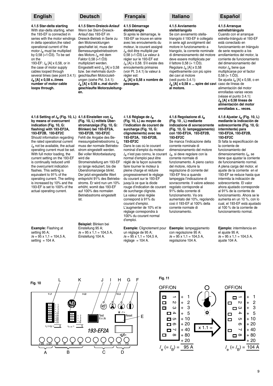 Ef2a, English deutsch français italiano español | Rockwell Automation 193-EF Electronic Motor Protection Relay User Manual | Page 9 / 16