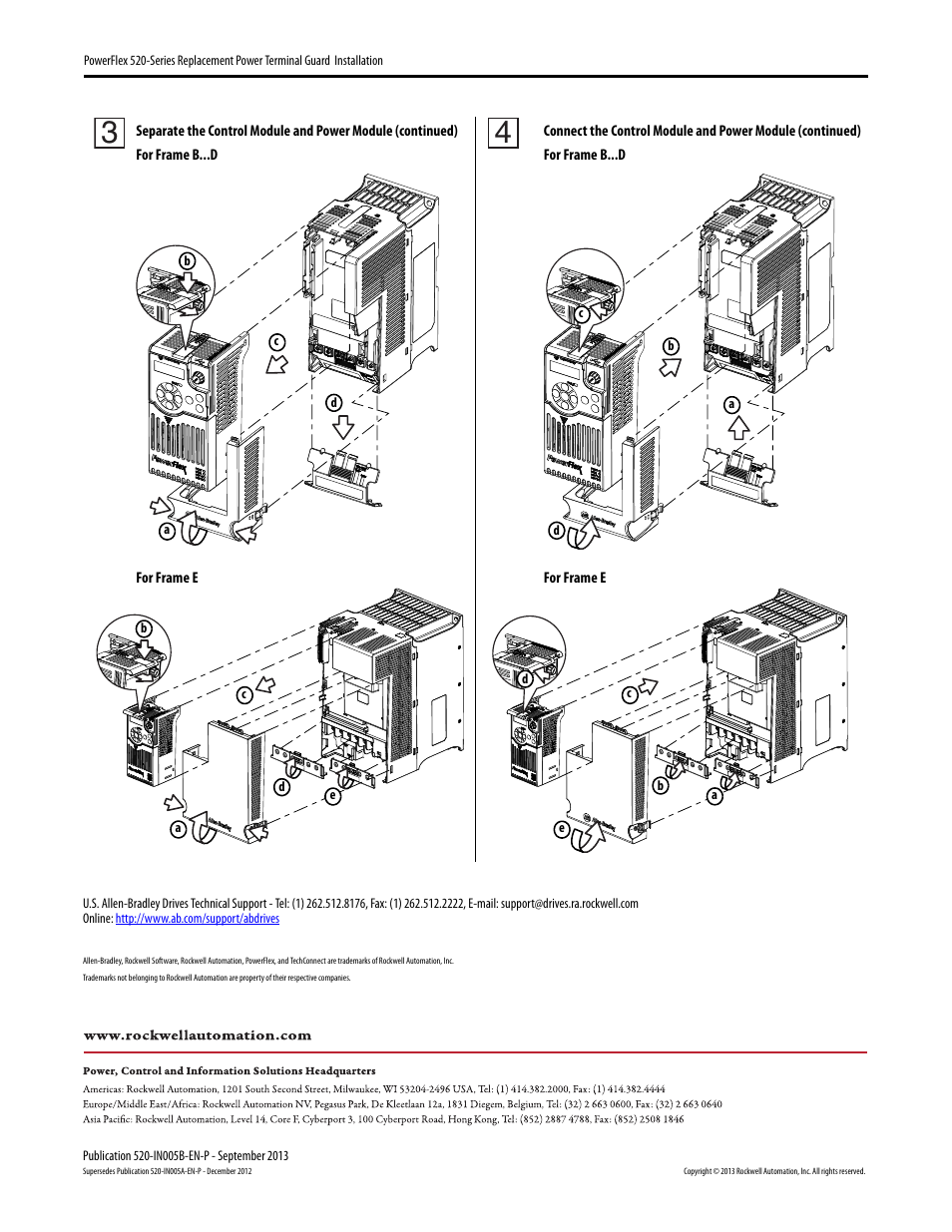 Rockwell Automation 25B PowerFlex 520-Series Replacement Power Terminal Guard User Manual | Page 2 / 2