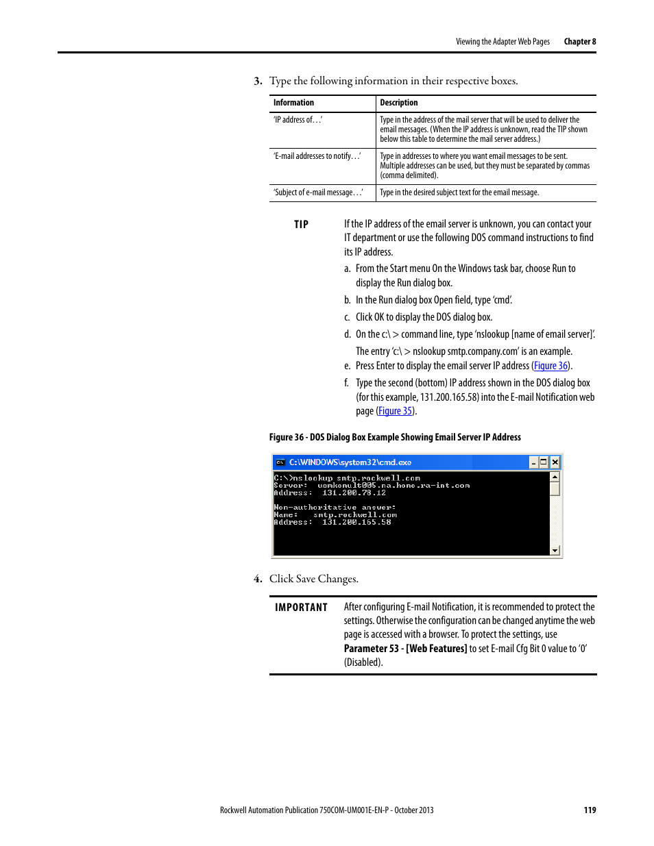 Rockwell Automation 20G PowerFlex 755 Drive Embedded EtherNet/IP Adapter User Manual | Page 119 / 190