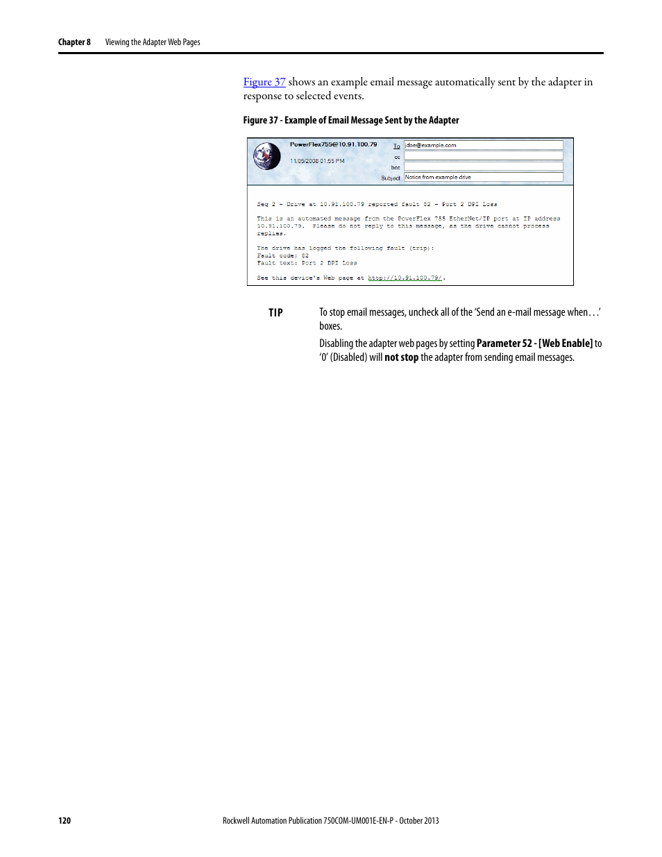 Rockwell Automation 20G PowerFlex 755 Drive Embedded EtherNet/IP Adapter User Manual | Page 120 / 190