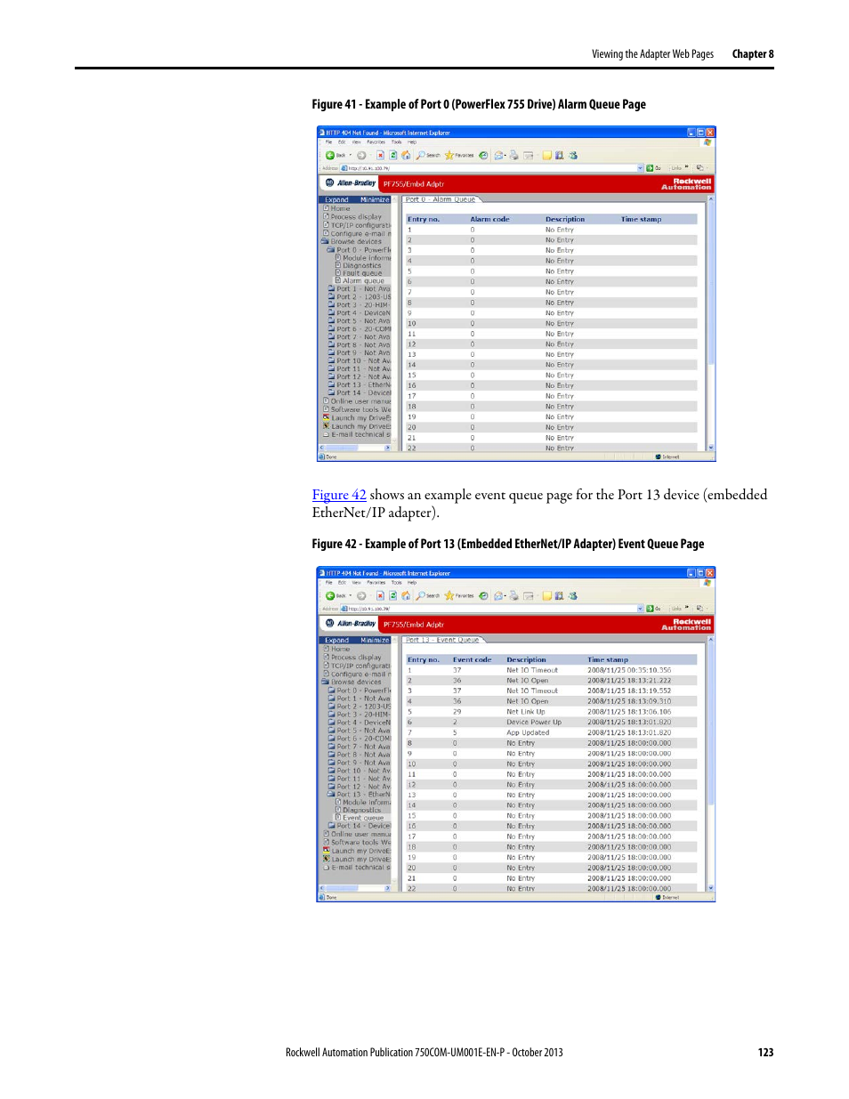 Rockwell Automation 20G PowerFlex 755 Drive Embedded EtherNet/IP Adapter User Manual | Page 123 / 190