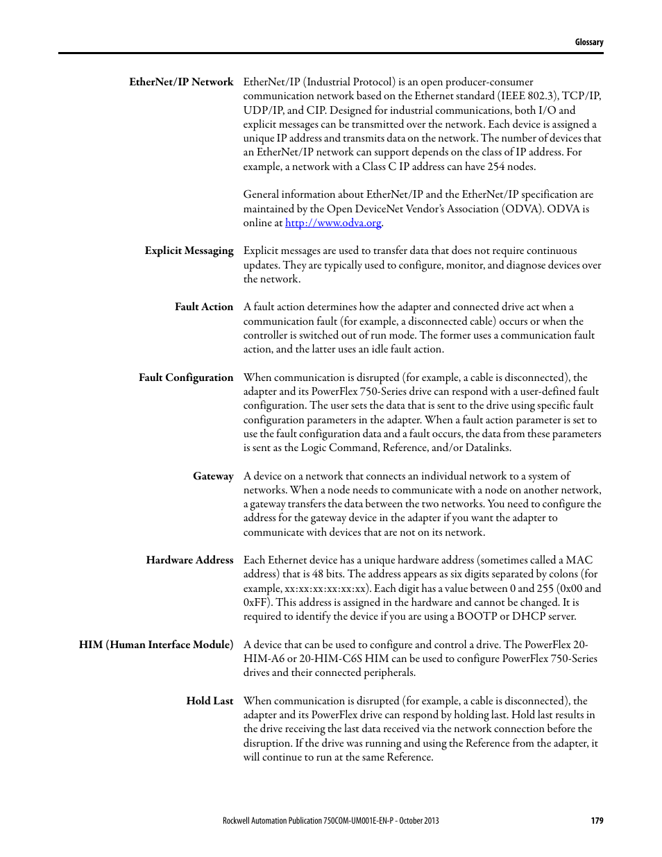 Rockwell Automation 20G PowerFlex 755 Drive Embedded EtherNet/IP Adapter User Manual | Page 179 / 190