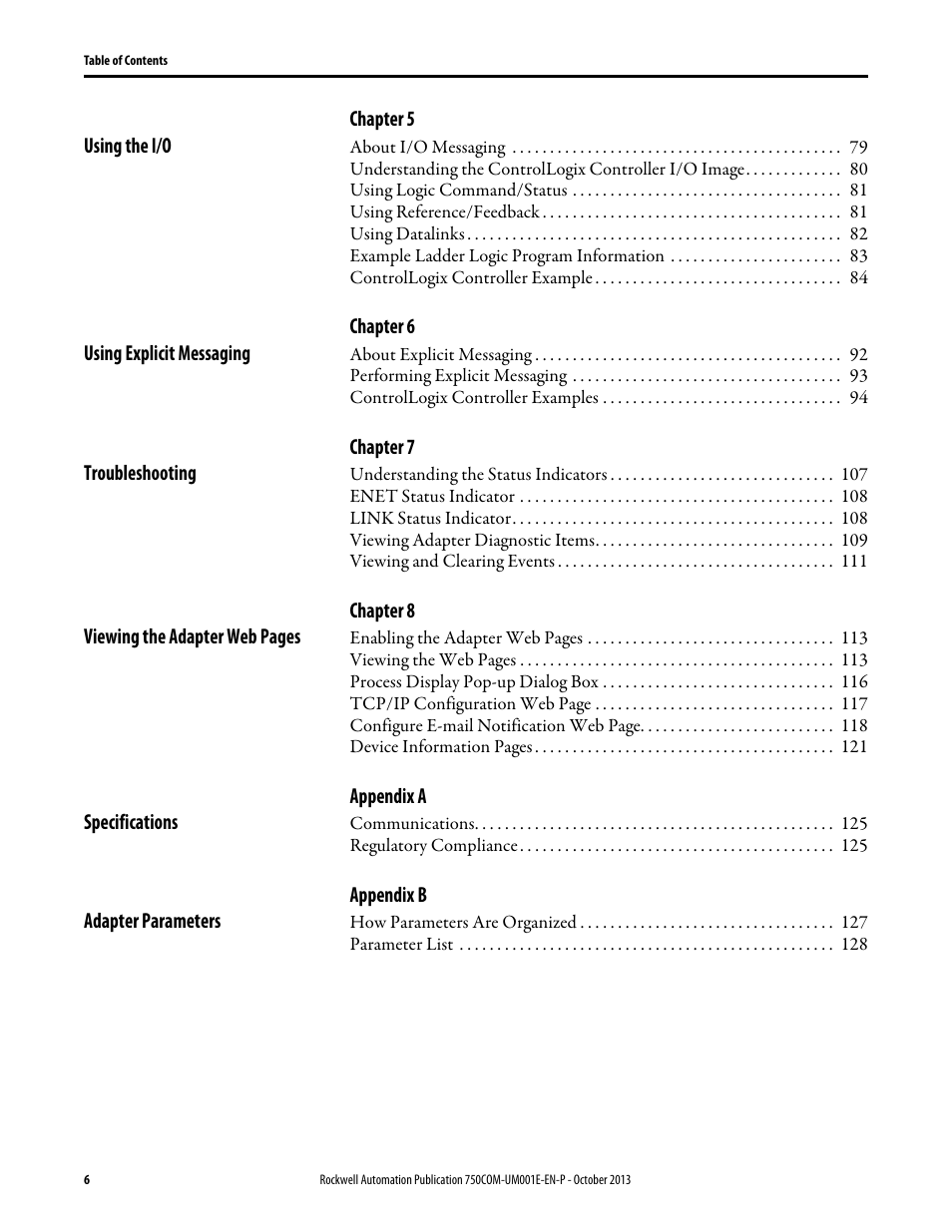 Rockwell Automation 20G PowerFlex 755 Drive Embedded EtherNet/IP Adapter User Manual | Page 6 / 190