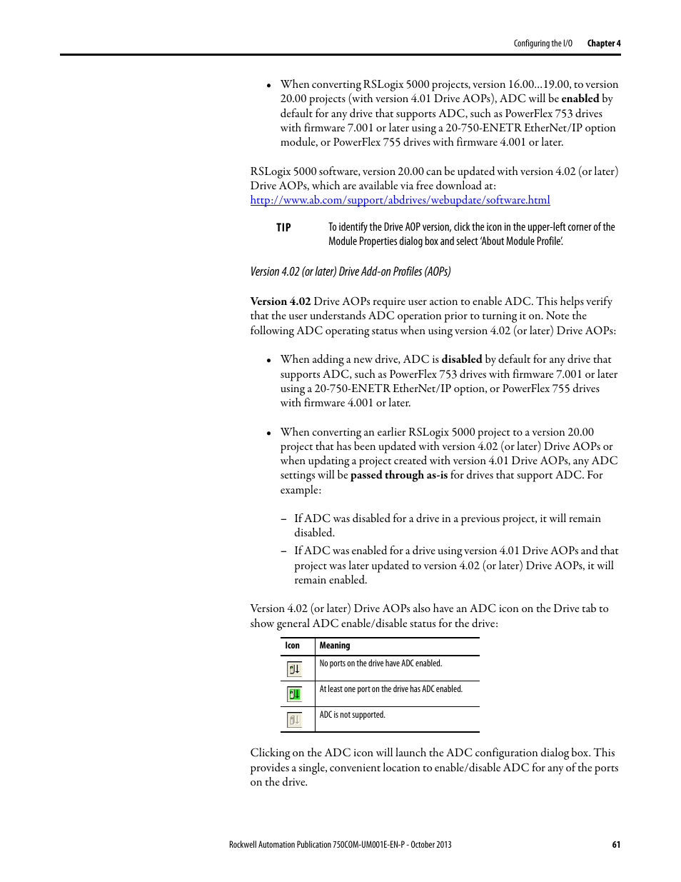 Rockwell Automation 20G PowerFlex 755 Drive Embedded EtherNet/IP Adapter User Manual | Page 61 / 190