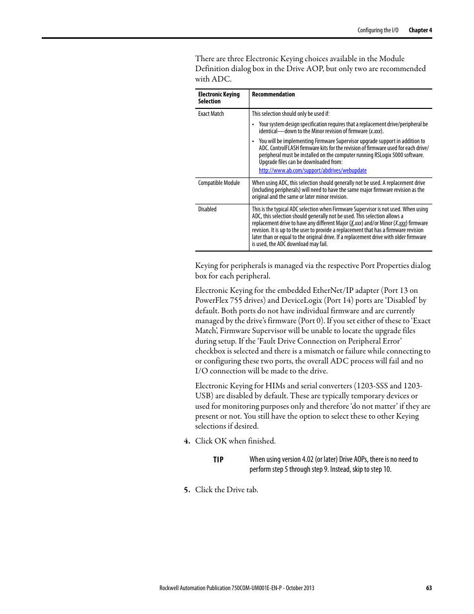 Rockwell Automation 20G PowerFlex 755 Drive Embedded EtherNet/IP Adapter User Manual | Page 63 / 190