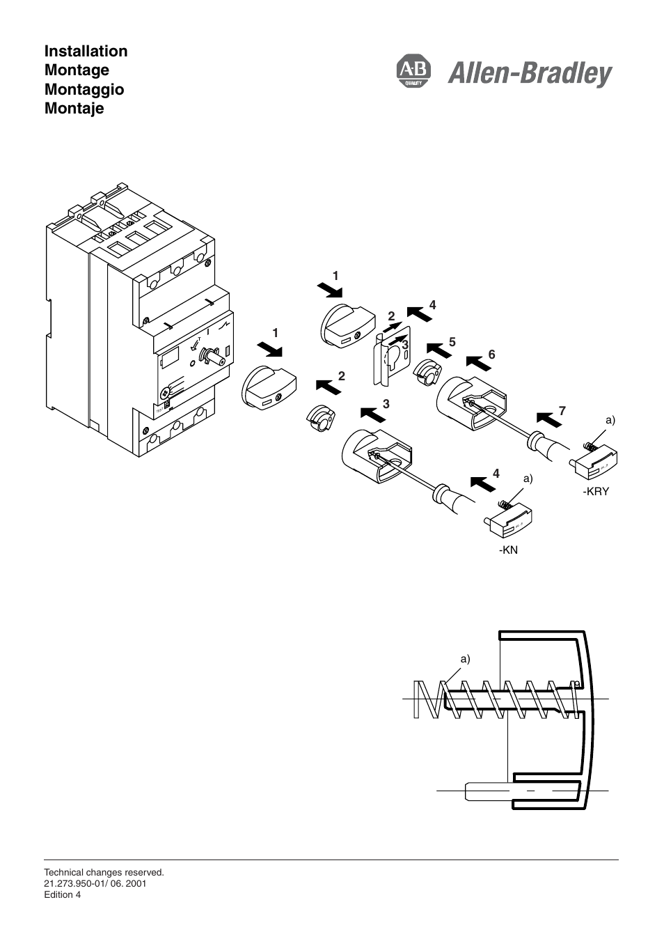 Installation montage montaggio montaje | Rockwell Automation 140 Lockable Twist Knobs for 140-CMN User Manual | Page 2 / 2