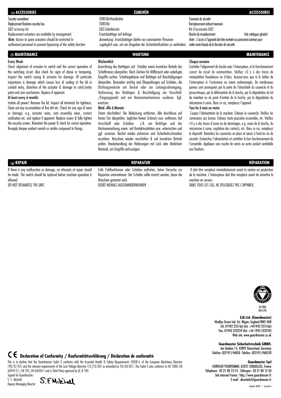 Rockwell Automation 440K Cadet 3 GD2 Compact Tongue Operated Interlock Switch User Manual | Page 4 / 4