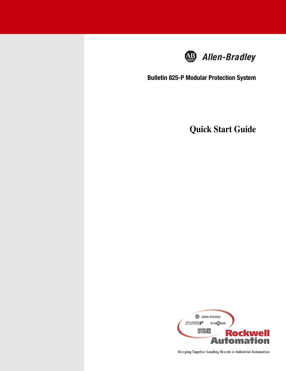 Rockwell Automation 825P Modular Protection System Quick Start Guide User Manual | 32 pages