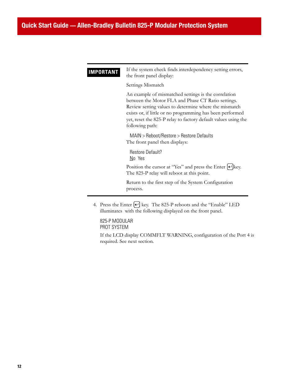 Quick start guide | Rockwell Automation 825P Modular Protection System Quick Start Guide User Manual | Page 12 / 32