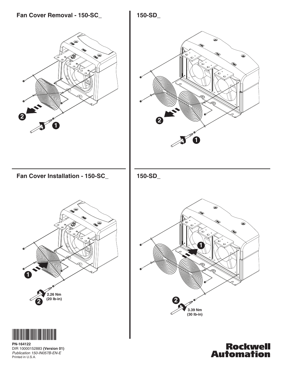 Rockwell Automation 150-SBFC SMC-50 Soft Starter Fan Cover Installation User Manual | Page 2 / 2