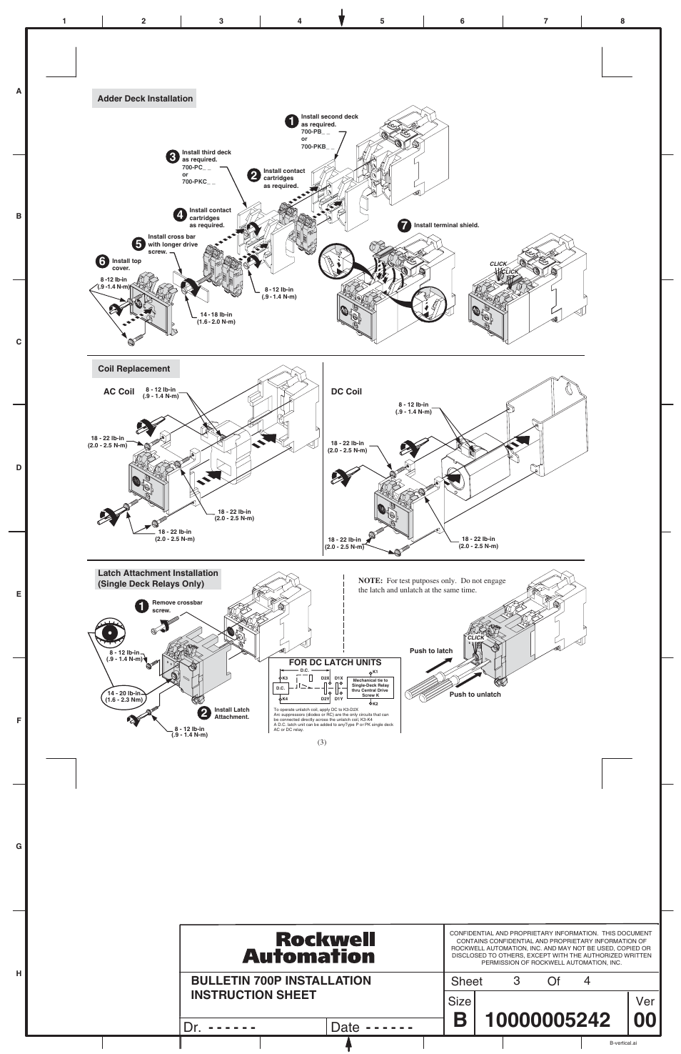 Dr. date, Bulletin 700p installation instruction sheet, Sheet size ver of 4 3 | Rockwell Automation 700DC-P Industrial Control Relay and Accessory User Manual | Page 3 / 4