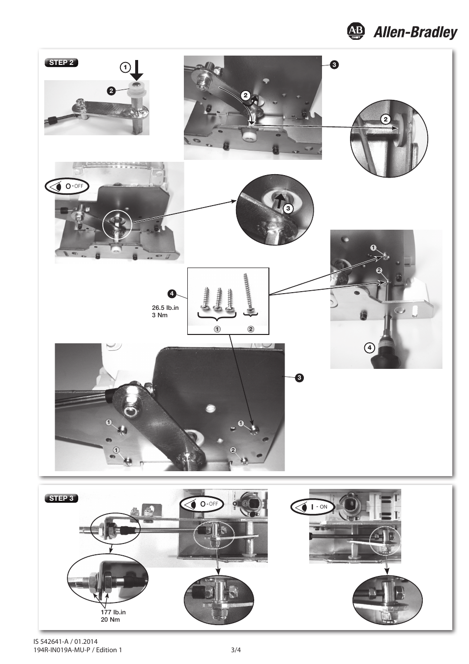 Rockwell Automation 194R-LFCxx Flange Mounted Flexible Cable User Manual | Page 3 / 4