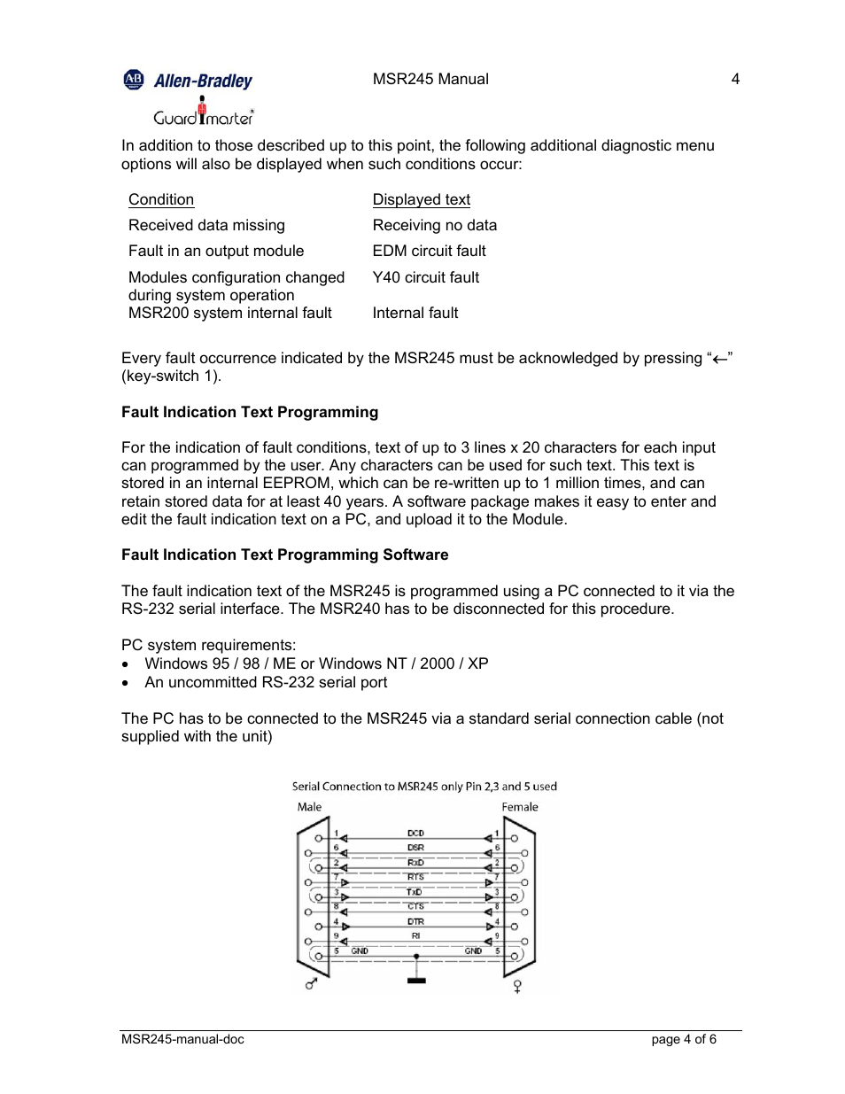Rockwell Automation 440R MSR245 Minotaur Safety System Display User Manual | Page 4 / 6