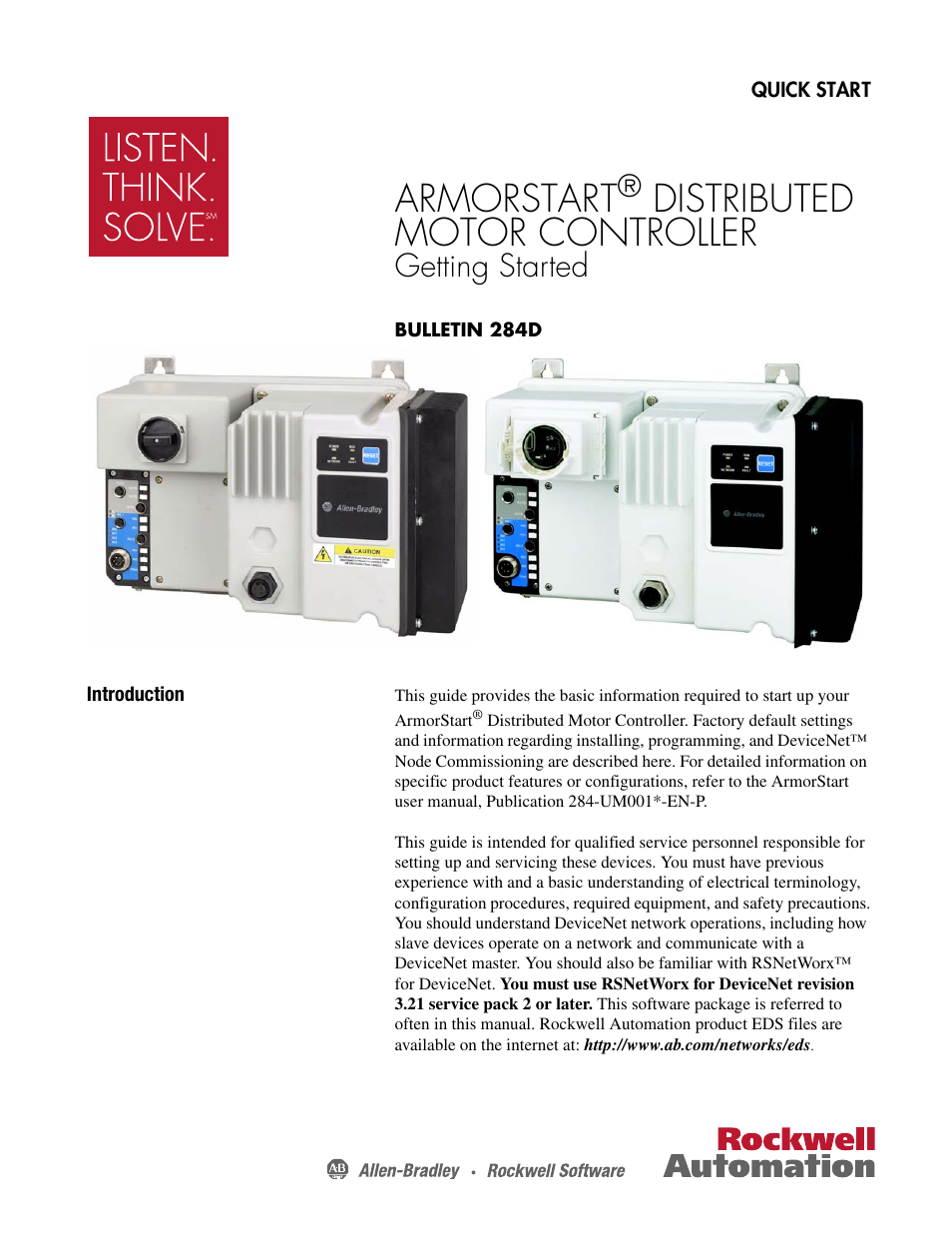 Rockwell Automation 284D ArmorStart - Getting Started User Manual | 36 pages