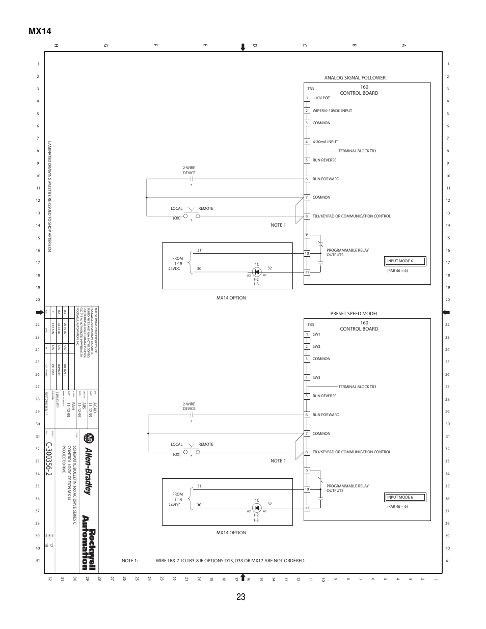 Mx14 | Rockwell Automation 160 Configured Drive Package-160 SSC Ser C User Manual | Page 23 / 68