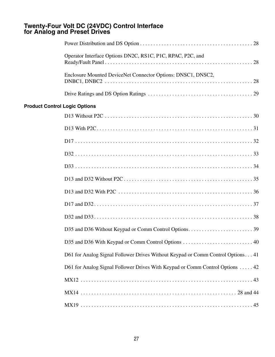 Product control logic options | Rockwell Automation 160 Configured Drive Package-160 SSC Ser C User Manual | Page 27 / 68