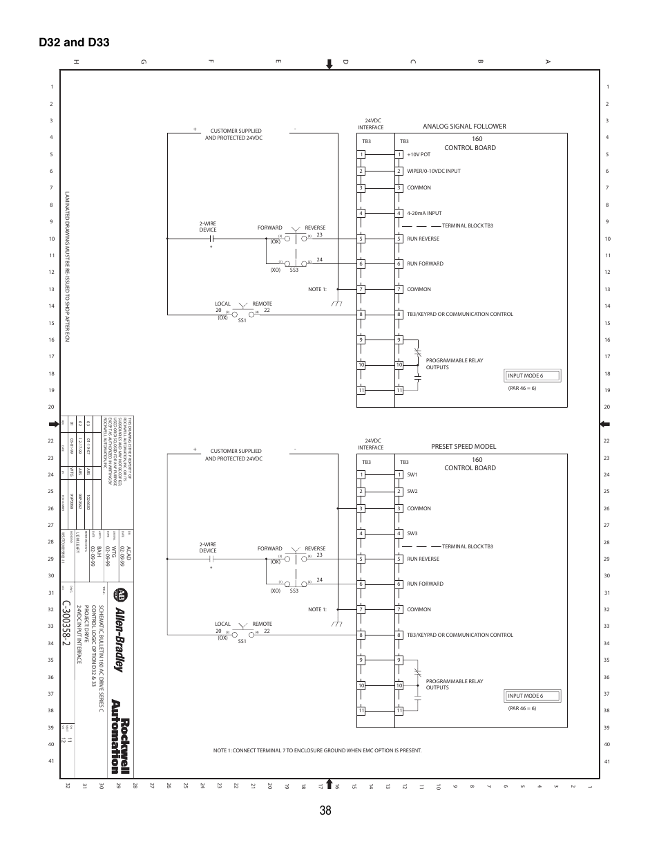 D32 and d33 | Rockwell Automation 160 Configured Drive Package-160 SSC Ser C User Manual | Page 38 / 68