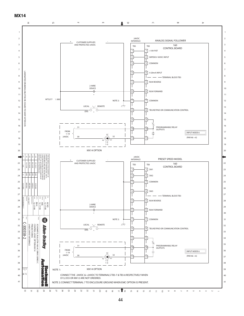 Mx14 | Rockwell Automation 160 Configured Drive Package-160 SSC Ser C User Manual | Page 44 / 68