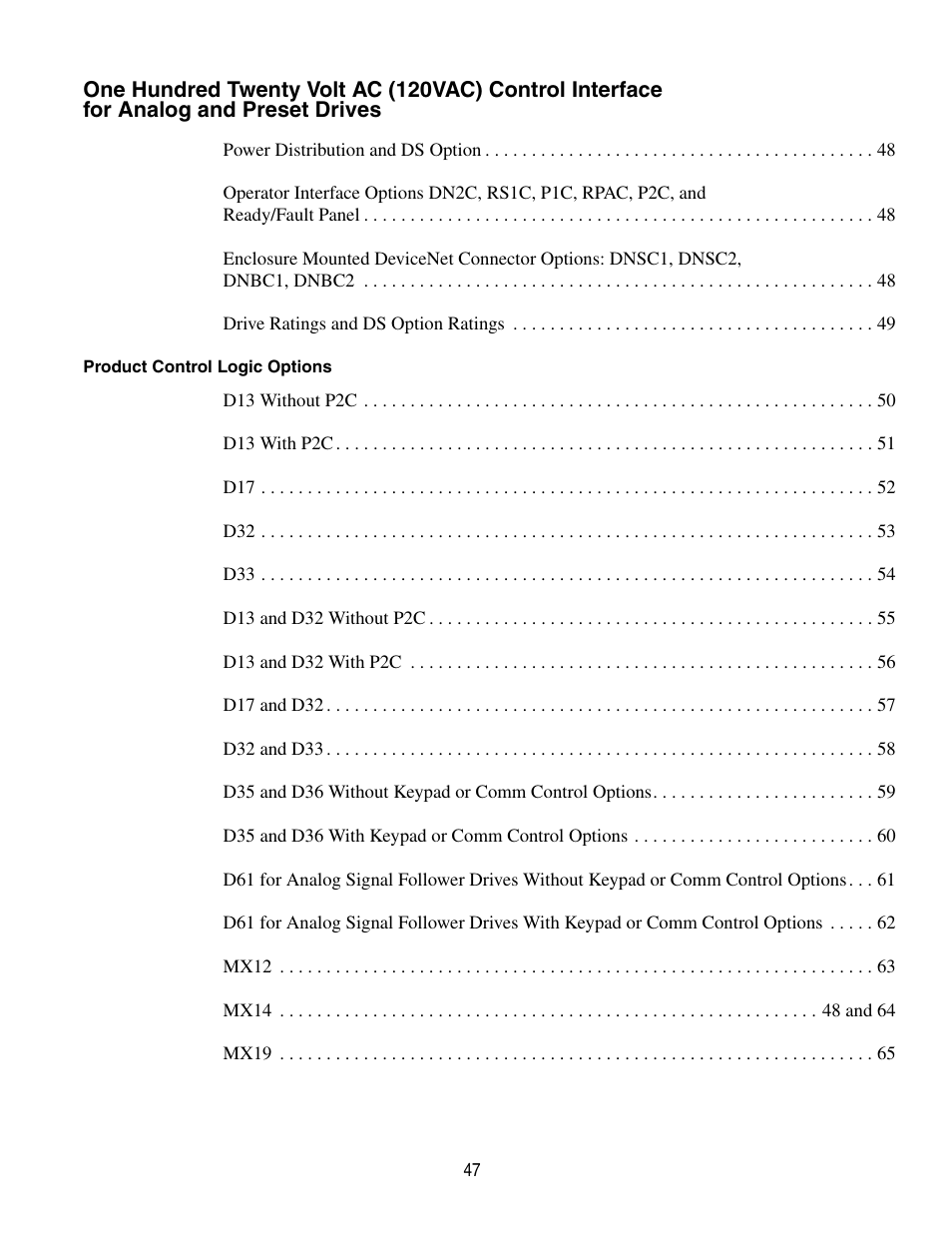 Product control logic options | Rockwell Automation 160 Configured Drive Package-160 SSC Ser C User Manual | Page 47 / 68