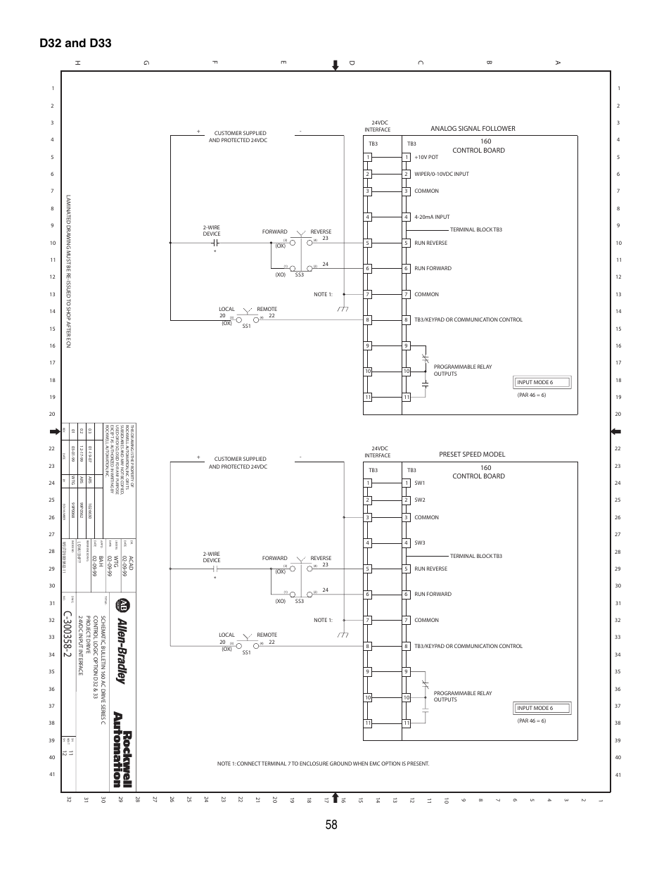 D32 and d33 | Rockwell Automation 160 Configured Drive Package-160 SSC Ser C User Manual | Page 58 / 68