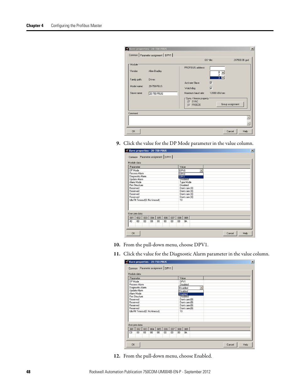 Rockwell Automation 20-750-PBUS Profibus DPV1 Option Module User Manual | Page 48 / 96