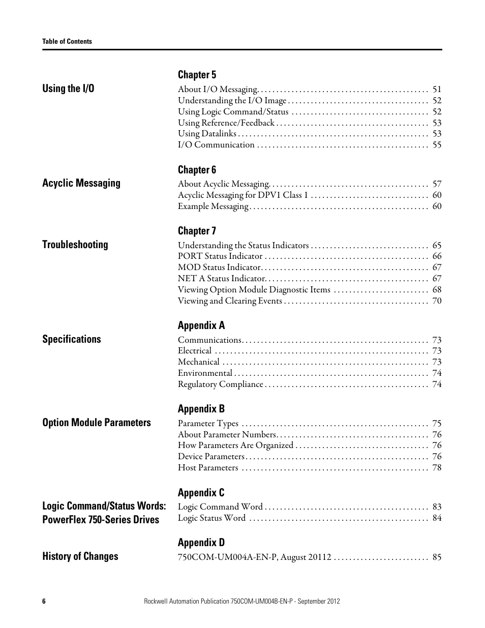 Rockwell Automation 20-750-PBUS Profibus DPV1 Option Module User Manual | Page 6 / 96