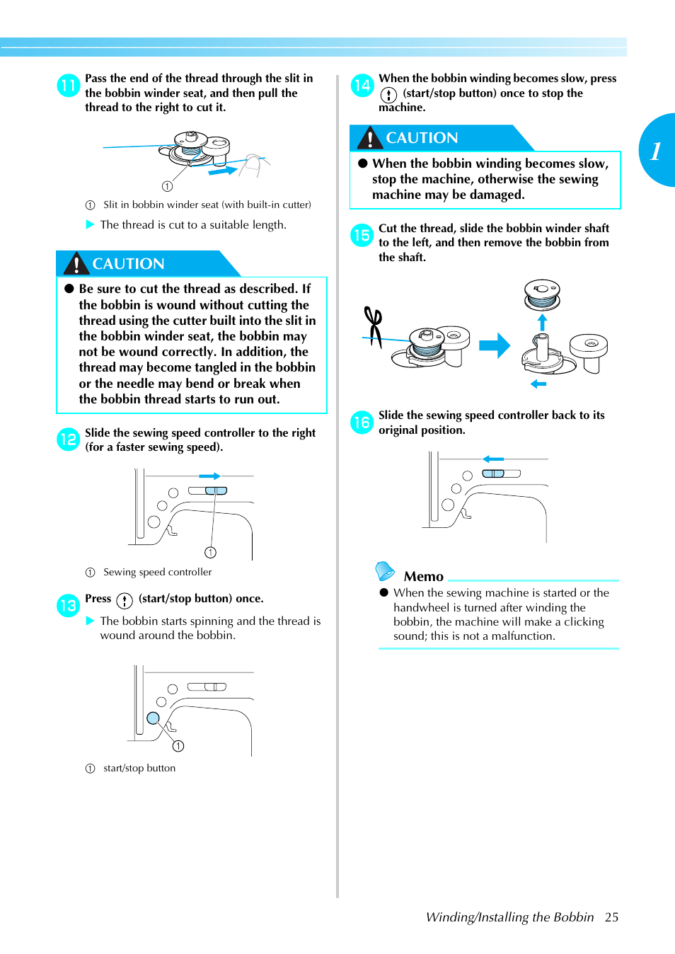 Caution | Brother Sewing Machines User Manual | Page 26 / 140