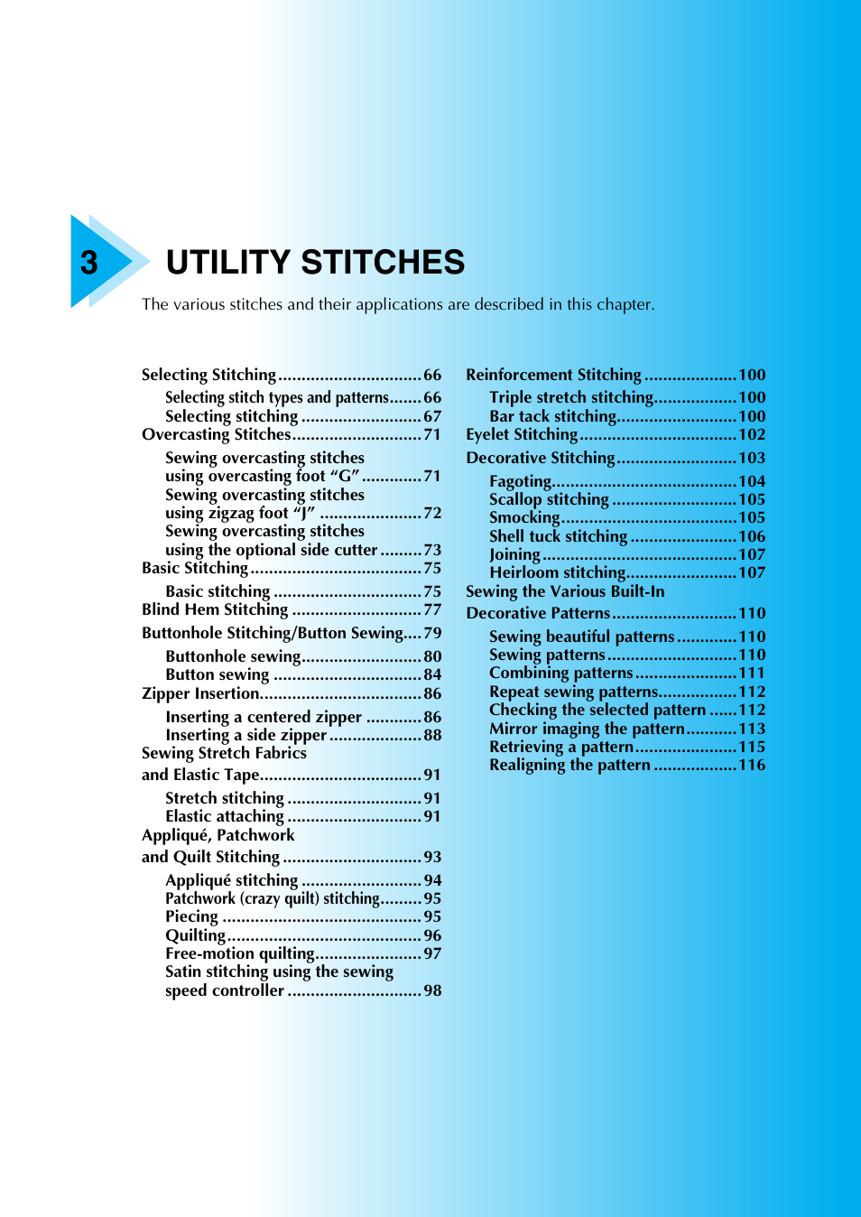 3utility stitches | Brother Sewing Machines User Manual | Page 66 / 140