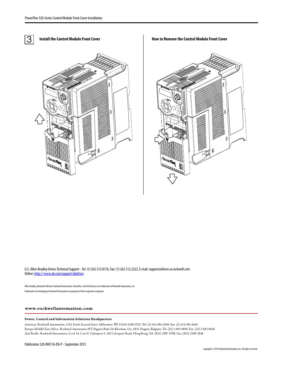 Rockwell Automation 25B PowerFlex 520-Series Control Module Front Cover User Manual | Page 2 / 2