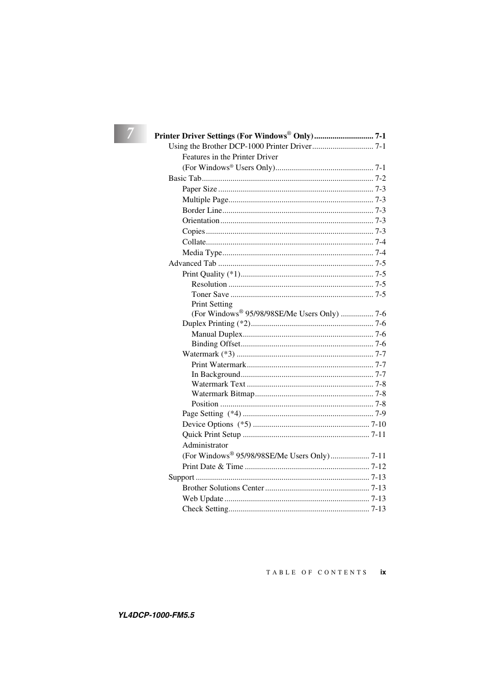 Brother DCP 1000 User Manual | Page 11 / 129