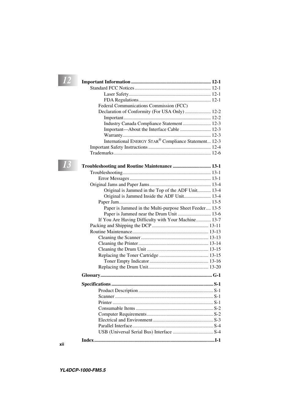 Brother DCP 1000 User Manual | Page 14 / 129