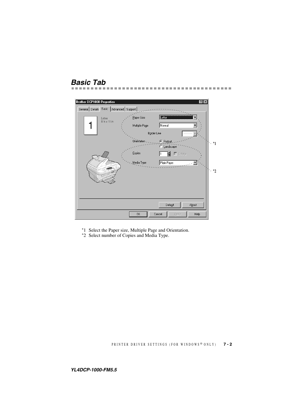 Basic tab, Basic tab -2 | Brother DCP 1000 User Manual | Page 51 / 129