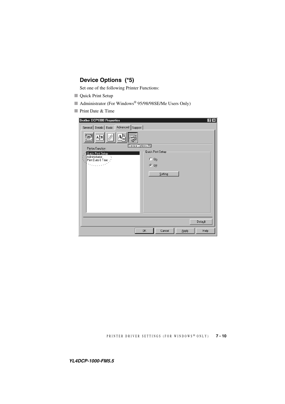 Device options (*5), Device options (*5) -10 | Brother DCP 1000 User Manual | Page 59 / 129
